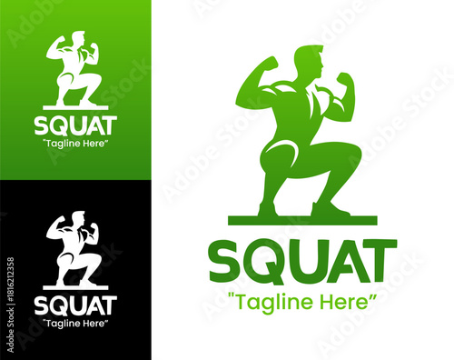 Squat Logo Dynamic Power Form Identity