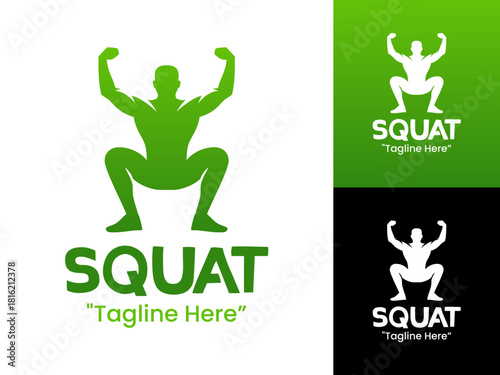 Squat Logo Modern Strength Training Emblem