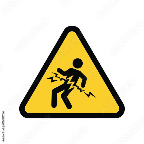 High voltage electric shock hazard warning sign. safety pictogram for electrical danger Vector, illustration
