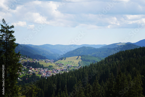 Center of the ski resort Bukovel. Summer holidays in the Carpathian mountains