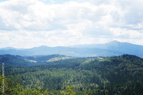 View of the mountains of the Ukrainian Carpathians
