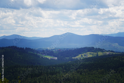 View of the mountains of the Ukrainian Carpathians