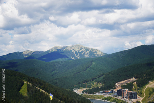 Center of the ski resort Bukovel. Summer holidays in the Carpathian mountains