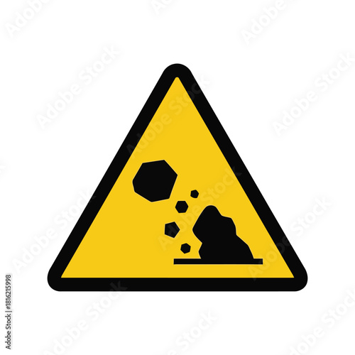 Falling rocks warning sign vector icon   road safety hazard symbol illustration Vector, illustration