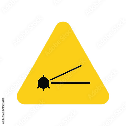 Minefield warning sign vector illustration. explosive hazard symbol. danger of mines area. Vector, illustration