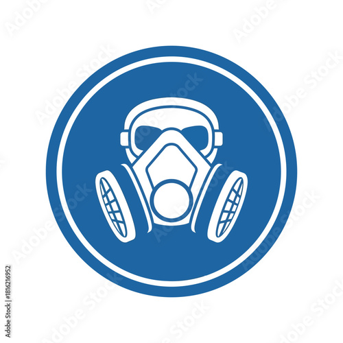 Mandatory respiratory protection sign vector icon. wear respirator mask symbol. safety gas mask Vector, illustration