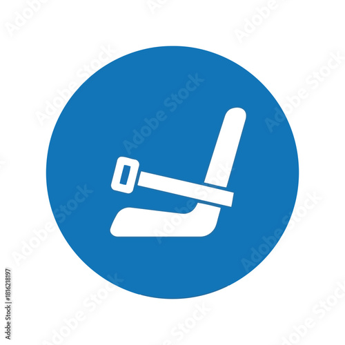 Car seatbelt safety icon, passenger fasten belt reminder symbol. vehicle safety sign Vector, illustration