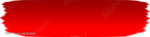 Vibrant red gradient paint brush stroke grunge texture distress edges banner vector background element isolated on transparent background 