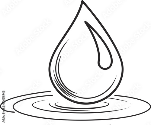 Water Drop Line Icon – Clean Water Conservation Minimal Vector