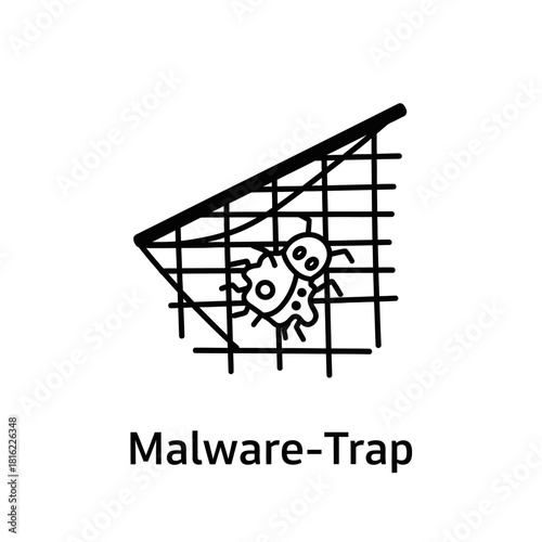 Malware Trap Icon Protecting Against Digital Threats with a Bug in Net