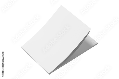 A5 / A4 Landscape Magazine White Blank 3D Rendering Transparent Background Mockup PNG