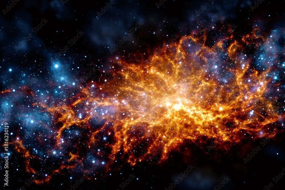 Obraz premium Cosmic nebula forming new stars in deep space