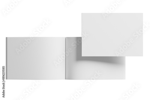 Wallpaper Mural A5 / A4 Landscape Magazine White Blank 3D Rendering Transparent Background Mockup PNG Torontodigital.ca