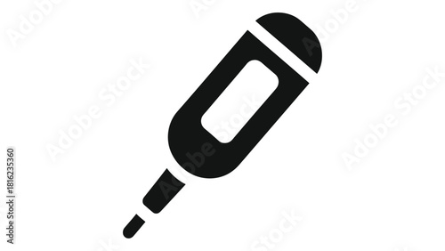 Black and white icon of a smart digital cooking thermometer for monitoring food temperature during preparation.