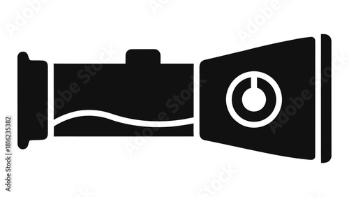 Black and white icon graphic representing a thermal imaging scope for targeting and surveillance.