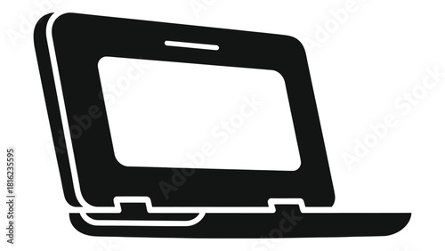Black silhouette icon of an ultrabook or lightweight laptop computer.