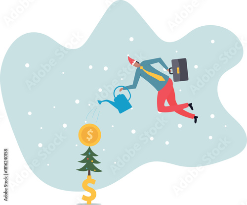 Money growth, growing investment profit or retirement pension fund, increase wealth and earning, income or revenue.about a man and his life.