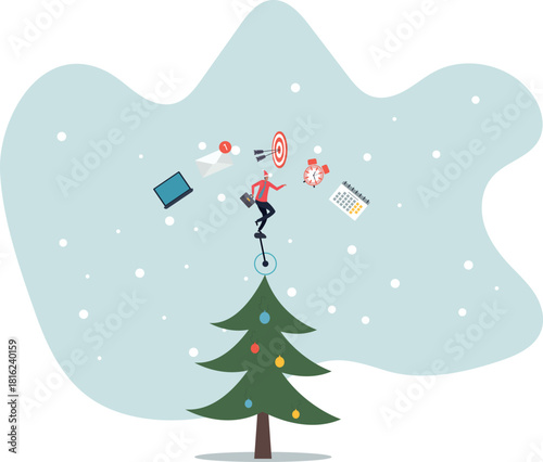 Productive master, productivity and project management skill, multitasking work and time management concept,about a man and his life.