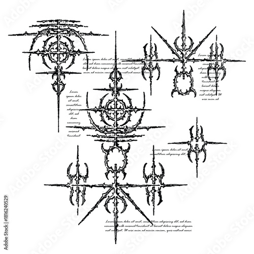 Tribal Neonspike Constructs – Futuristic Gothic Y2K Emblems