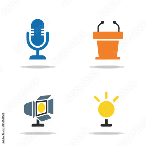 Icons of Public Speaking, Communication Tools and Media