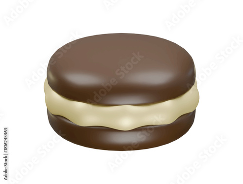 woopie cake icon 3d illustration render