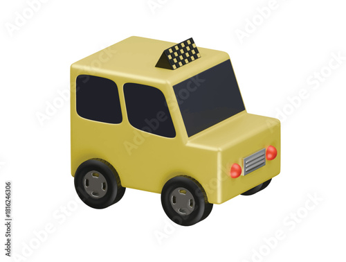 taxi icon 3d illustration render