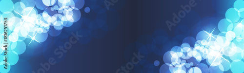 Banner Design Template with Abstract Blurred Colorful Background - Blue and White Colors, Dark Wide Scale Multipurpose Creative Vector Graphic Design for Web, Greeting Cards, Holiday Events, Posters