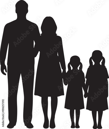 Silhouette of a diverse family together celebrating human rights day unity and togetherness