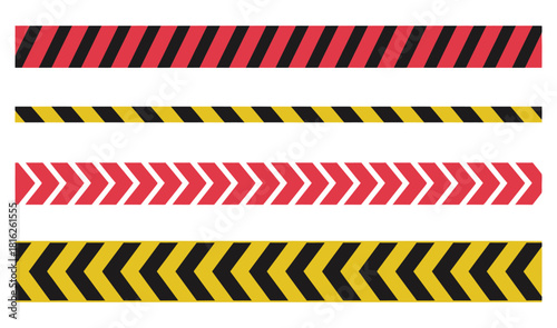 Red and Yellow Sale Warning Tapes, Marketing Stripes, Protective Signal Tape, and Striped Promotional Bands for Retail Displays
