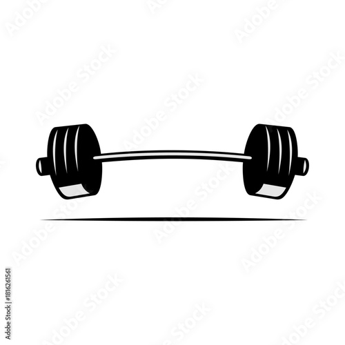 Barbell icon isolated on a white background. Flat vector illustration of a barbell icon for logos, websites, apps, and businesses.