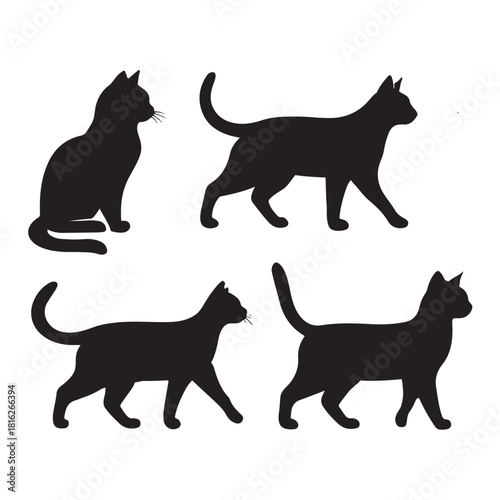  cat silhouette bundle vector