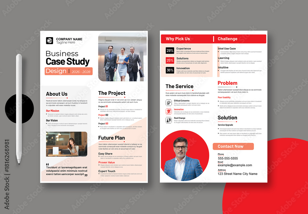 Creative Case Study Template Layout Stock Template | Adobe Stock
