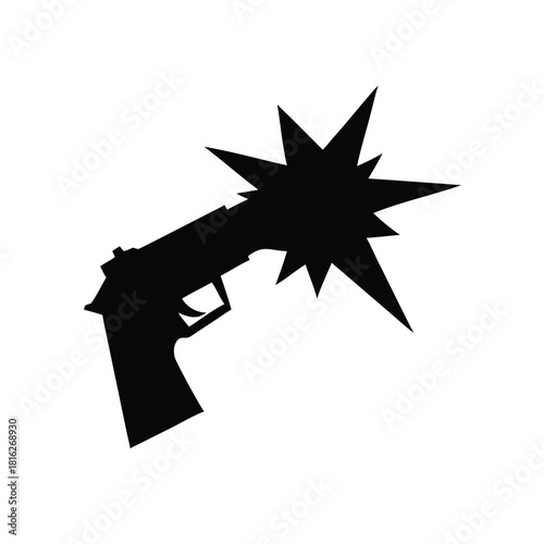 Minimalistic Black Pistol Firing with Burst