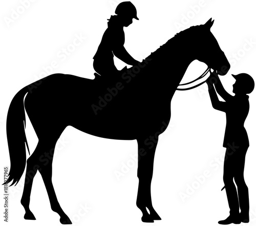 Horse Riding Preparation Silhouette