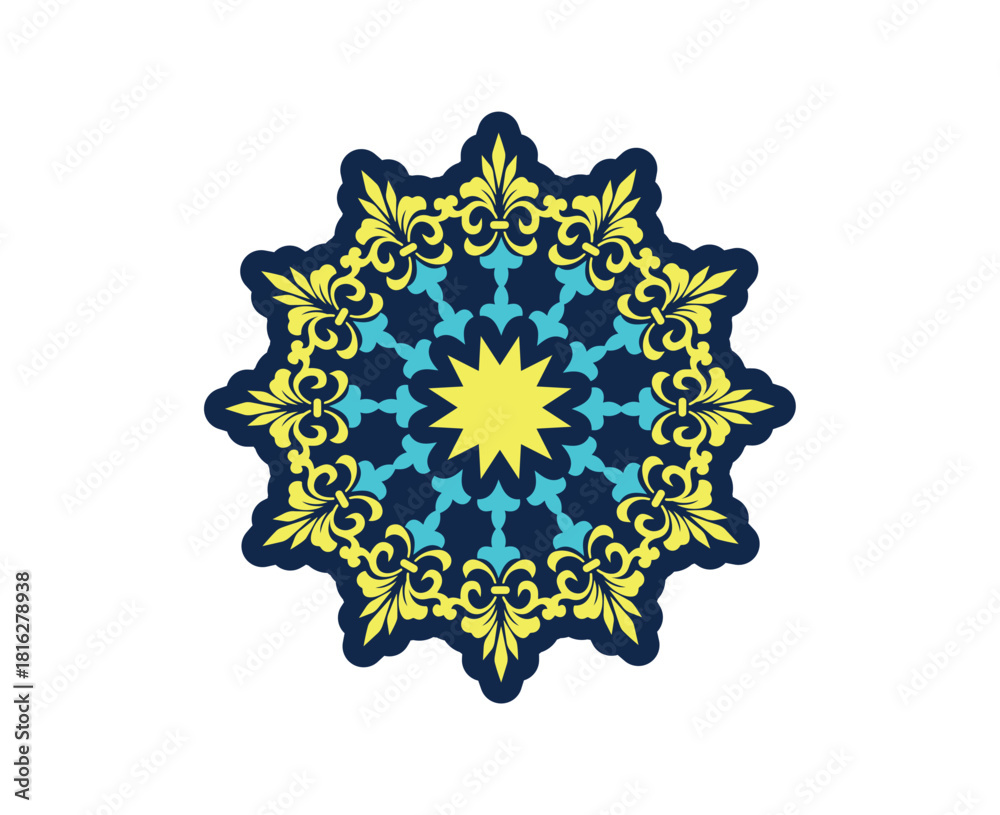 Fototapeta premium Elegant Floral Mandala Logo Emblem