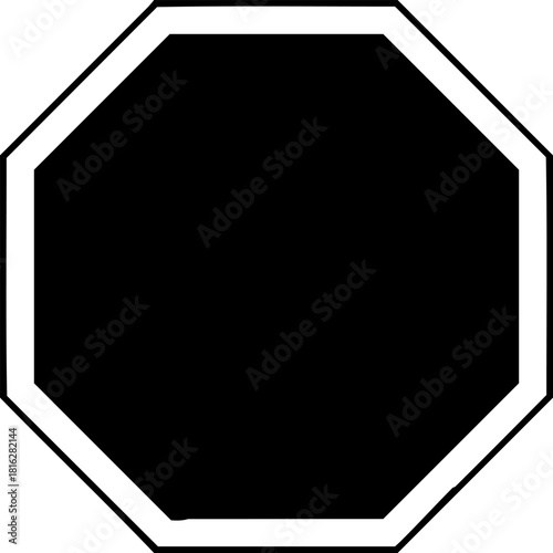 Black Octagon Food Warning Label Symbol Graphic Icon