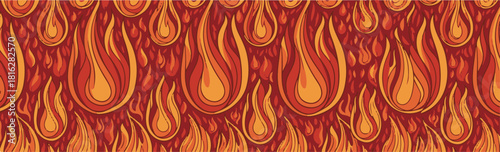Abstract Fire Pattern Seamless Design flame heat