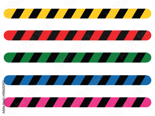 Danger Tape Line Vector Set, with Warning Stripes and Hazard Barrier Marking Designs
