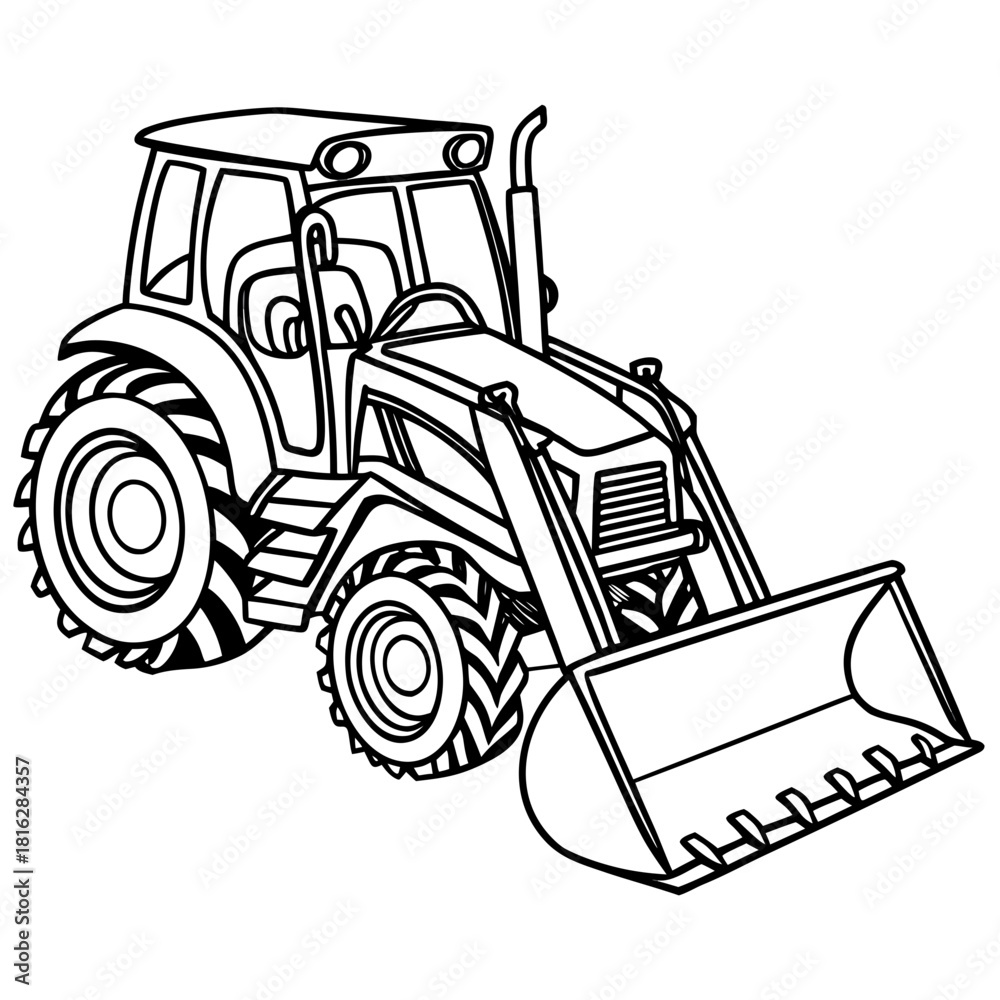 Naklejka premium Tractor with Shovel Attachment 1