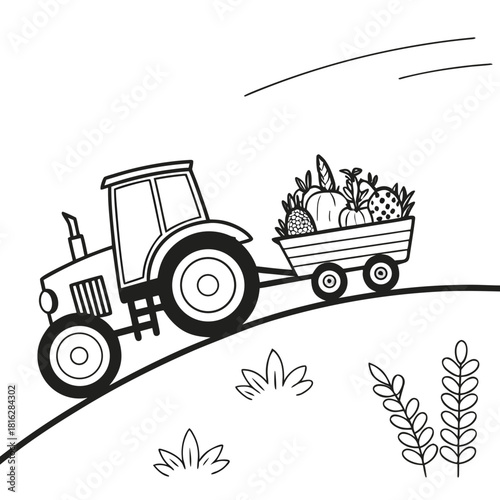 Tractor Carrying Vegetables