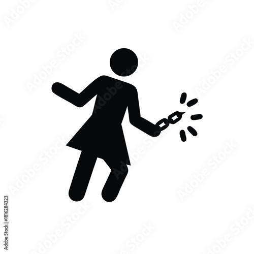 Empowered Woman Breaking Limitations Symbol