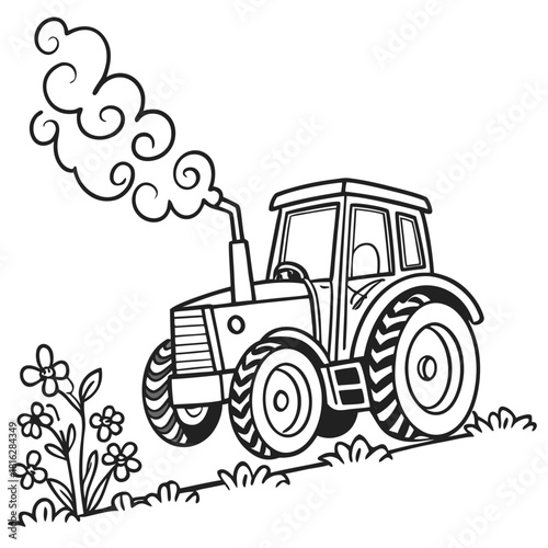 Tractor with Exhaust Smoke