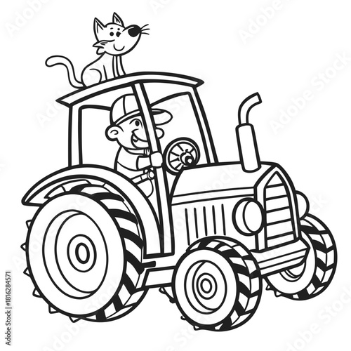 Tractor with Animal Passenger 1