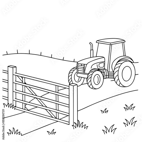 Tractor with Fence Gate