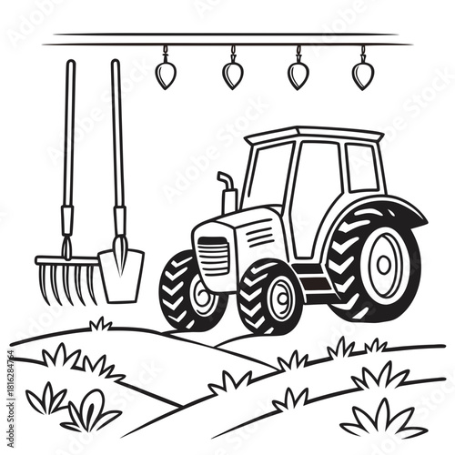 Tractor with Farm Tools 1