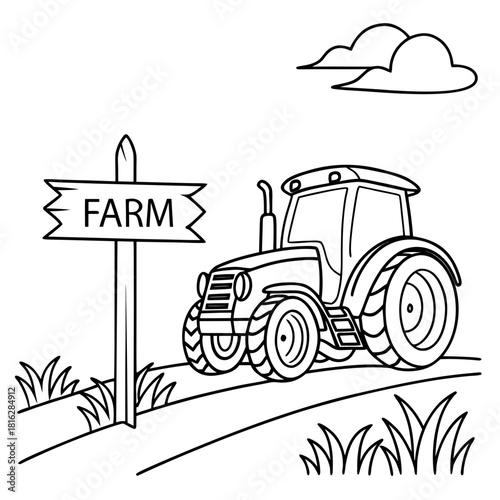 Tractor with Farm Signboard