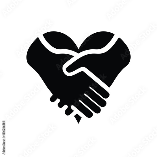 Heart Shaped Handshake of Unity