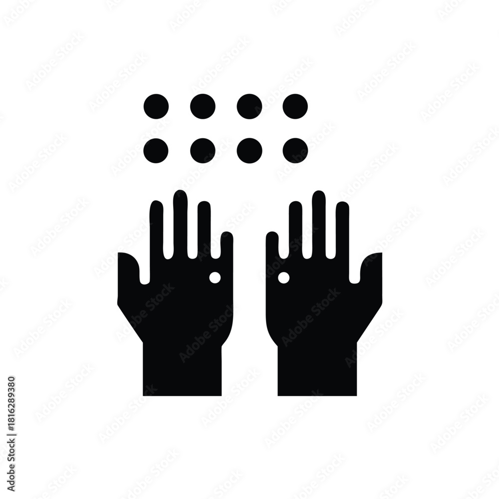 Fototapeta premium Accessibility Symbol Hands and Braille Dots