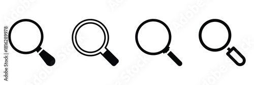 Illustration of a magnifying glass icon. Magnifying glass zoom icon professionally on white background. Magnifying glass icon in flat style. Loupe vector illustration
