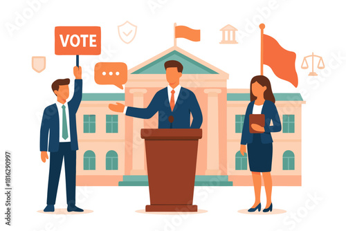 Encourage civic engagement with a dynamic political campaign rally for voting rights and community involvement today